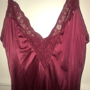 vintage maroon lace slip